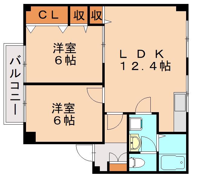 アネックス大平(2LDK/1階)の間取り写真
