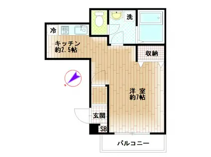 ステイエム代々木公園(1K/4階)の間取り写真