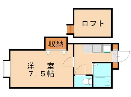 アルシュ則松A(1K/1階)の間取り写真