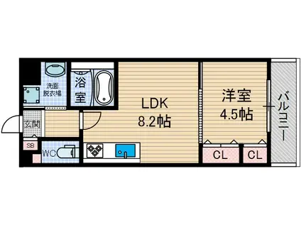 グランブルー高槻(1LDK/5階)の間取り写真