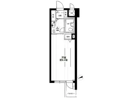ライオンズマンション田端第2(ワンルーム/2階)の間取り写真