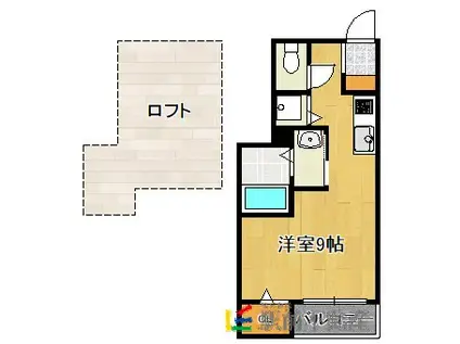 MUSE箱崎(ワンルーム/2階)の間取り写真