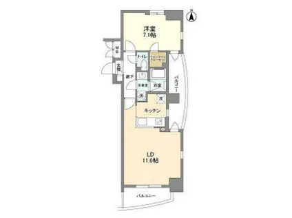 ミリアレジデンス御茶ノ水(1LDK/14階)の間取り写真