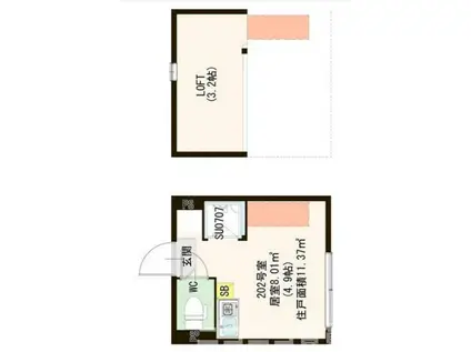 インペリアルスイート(ワンルーム/2階)の間取り写真