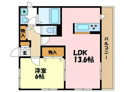 キャトルセゾンあざみ野(1LDK/3階)の間取り写真