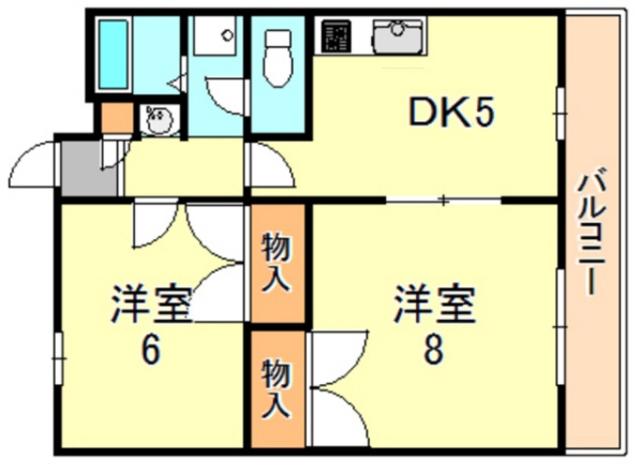 ダイコーポ西藤江(2DK/2階)の間取り写真