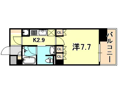 リーガル神戸海岸通(1K/11階)の間取り写真