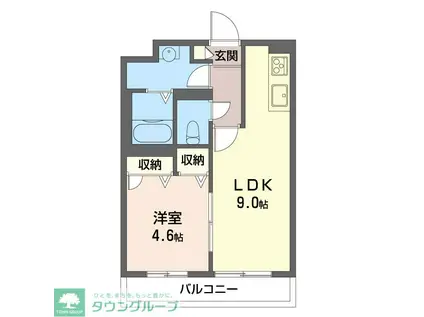サンフローラ湘南(1LDK/3階)の間取り写真