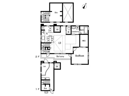 MYグリーン(1LDK/2階)の間取り写真