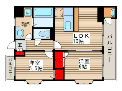 リバティ寿(2LDK/1階)の間取り写真