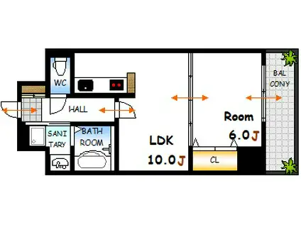 HIT BLD(1LDK/5階)の間取り写真