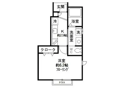 CASAPICCOLINA(1K/1階)の間取り写真