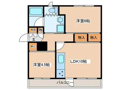 町田サンハイム(2LDK/5階)の間取り写真