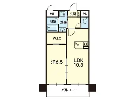 レクサス水前寺公園(1LDK/2階)の間取り写真