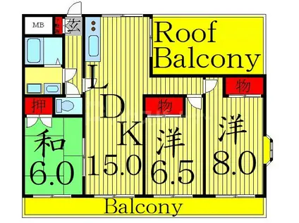 江藤マンション(3LDK/4階)の間取り写真