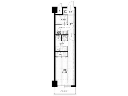 ライオンズマンション伊勢佐木長者町第2(ワンルーム/2階)の間取り写真