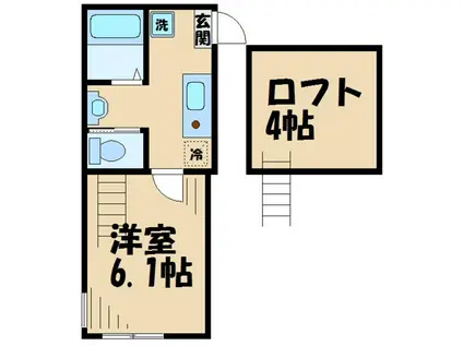 シティハイツ橋本1丁目(1K/2階)の間取り写真