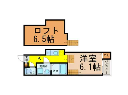 ニューサンライズ(1K/1階)の間取り写真