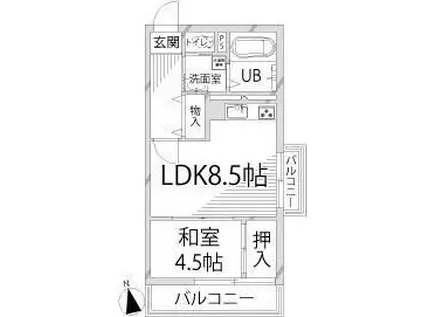 メゾン・ド・アルシュ(1LDK/6階)の間取り写真