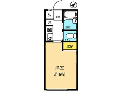 東急目黒線 西小山 駅近 クロス貼替済  (1K/1階)の間取り写真
