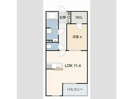 SUCCESS ONE(1LDK/1階)の間取り写真