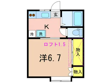 第9レジデンス(1K/2階)の間取り写真