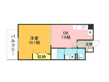 キルンズ高取(1DK/5階)の間取り写真