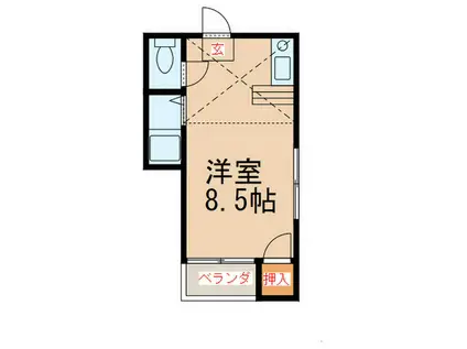 ビクトリー大城(ワンルーム/2階)の間取り写真