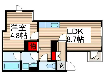 クラージュ(1LDK/1階)の間取り写真