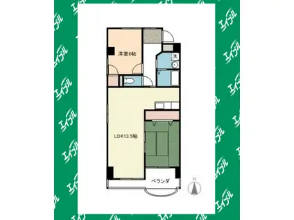 サンハイツ亀の井(2LDK/1階)の間取り写真