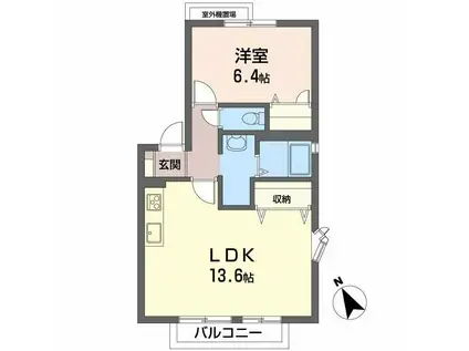 ユーエムアイリスコート(1LDK/2階)の間取り写真