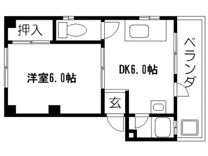 第2吉与門ハイツ(1DK/2階)の間取り写真
