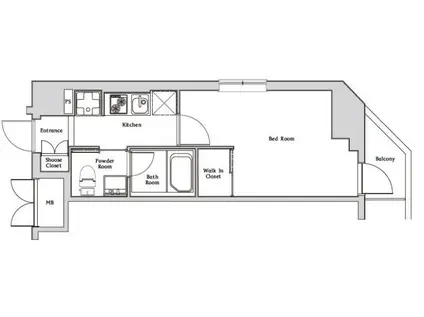 ハーモニーレジデンス神楽坂(1K/1階)の間取り写真