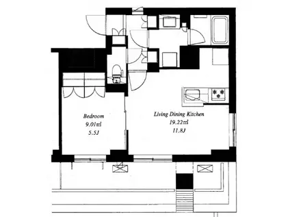 フレンシア用賀(1LDK/3階)の間取り写真