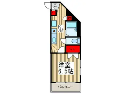 みずほ台マンション(1K/4階)の間取り写真