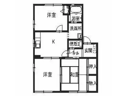 フォーレス東南B棟(3K/1階)の間取り写真