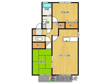 F.K.グリーンヒル(2LDK/2階)の間取り写真