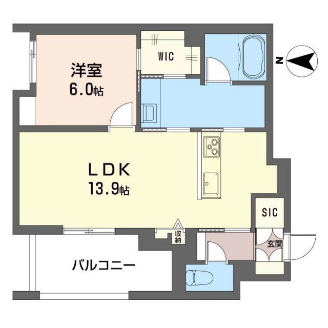 センターレジデンス グランデ(1LDK/2階)の間取り写真