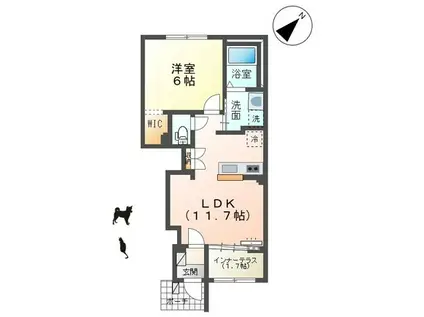 ソレイユ メイ(1LDK/1階)の間取り写真