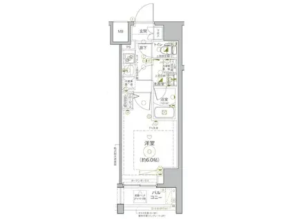 LEA MARKS横濱弐番館(1K/8階)の間取り写真