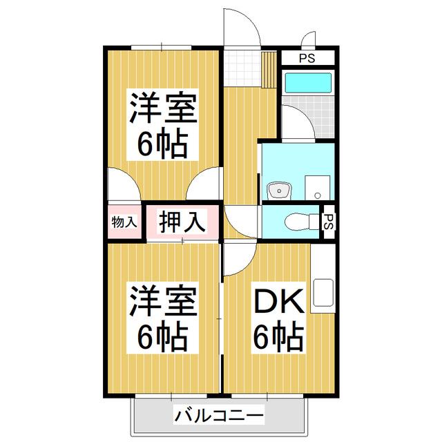 サープラスラフィーネ(2DK/2階)の間取り写真