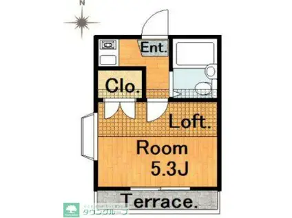 BELL FIVE(1K/2階)の間取り写真