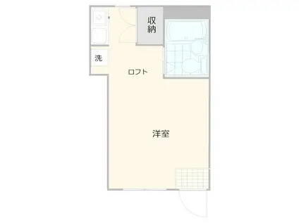 ガウディ(ワンルーム/1階)の間取り写真