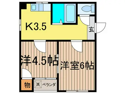 サンハイム上石神井(2K/2階)の間取り写真