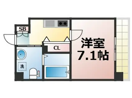 JPレジデンス大阪城東II(1K/2階)の間取り写真