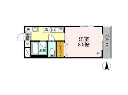 マメゾン三野(1K/2階)の間取り写真