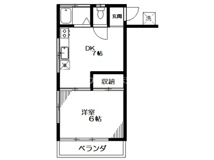 朝日荘(1DK/1階)の間取り写真