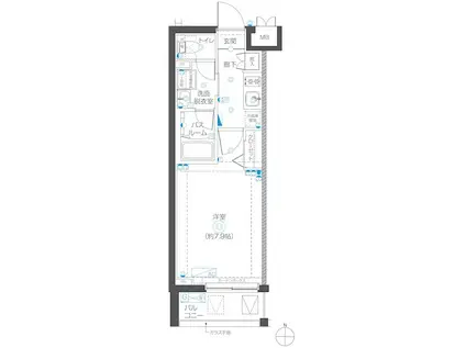 ZOOM武蔵新城(1K/2階)の間取り写真