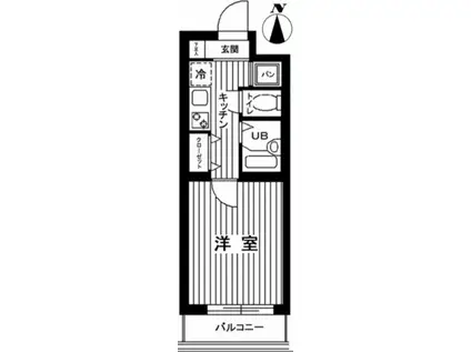 ジュエル雪谷大塚(1K/2階)の間取り写真