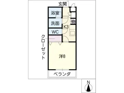 ART FOREST(1K/3階)の間取り写真